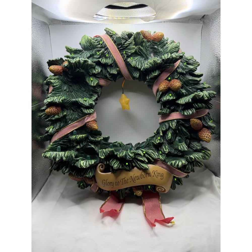 Hummel Goebel Glory To The Newborn KING Lighted Ceramic Nativity Wreath READ